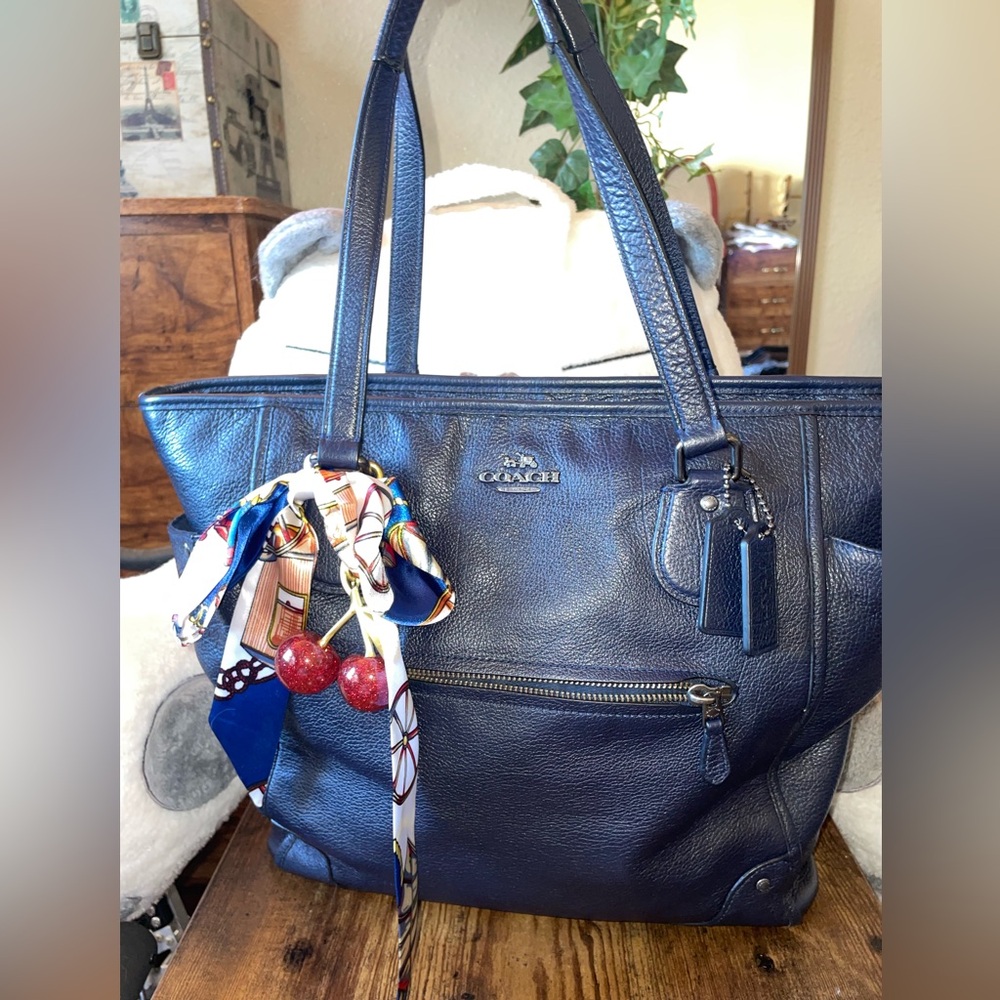 Authentic and rare Coach Micke Leather Tote (F34039) w/free scarf